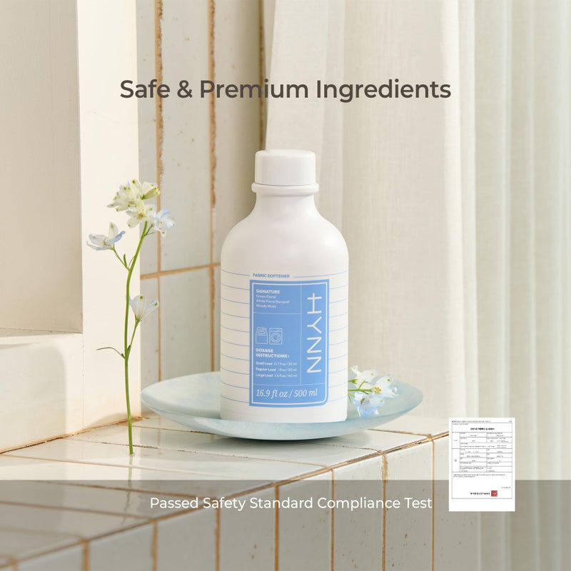 Concentrated Liquid Fabric Softener, Hypoallergenic & Gentle on Skin, Korean Scent Experience, Signature White Woody Musk Scent, Long-Lasting Fragrance, Static Reducer & Wrinkle Minimizer, 16.9 fl oz - Image 4